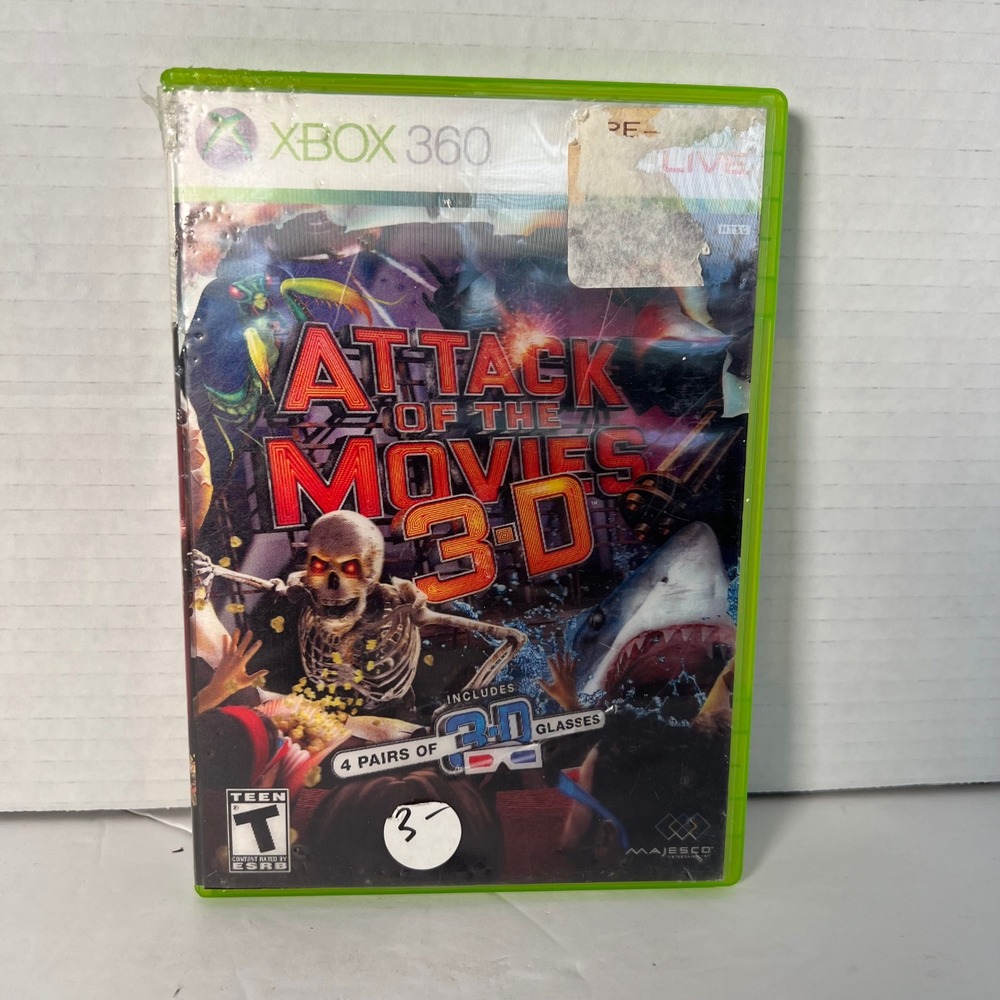 Attack of the Movies 3D Microsoft Xbox 360 2010 Arcade Shooter Game‎ Disc Case
